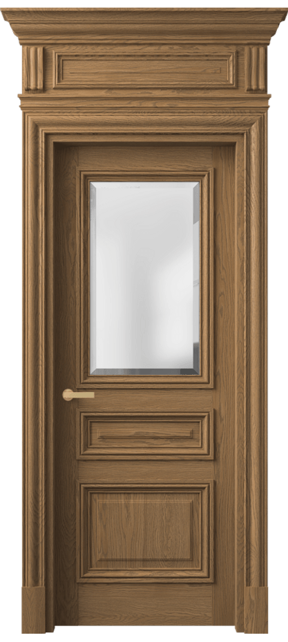 Межкомнатная дверь Antique 7304 Дуб мускатный матовый Сатинированное стекло с фацетом, 6 мм Цена 220941 ₽ | Volhovec