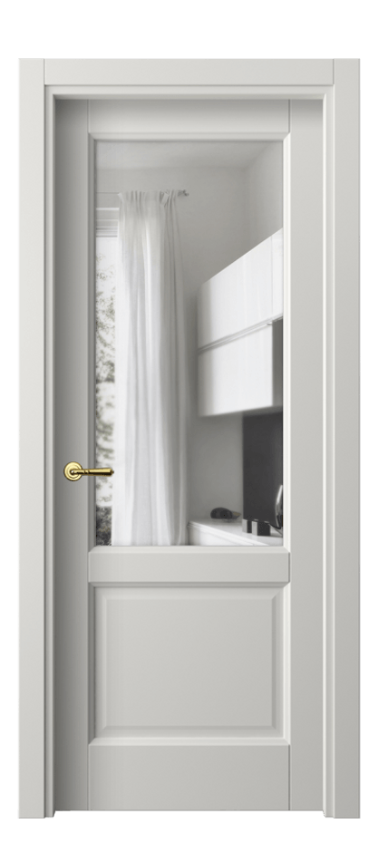 Межкомнатная дверь Galant 1422 Матовый серый Прозрачное стекло, 4 мм Цена 39359 ₽ | Volhovec