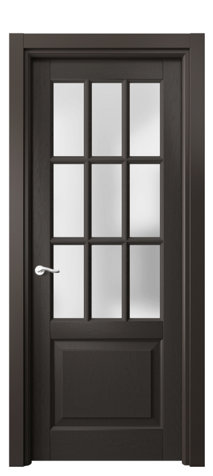 Межкомнатная дверь Lignum 0748 Дуб антрацит Сатинированное стекло Цена 130500 ₽ | Volhovec