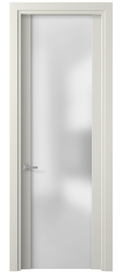 Межкомнатная дверь Planum 4114 Матовый жемчужный Сатинированное стекло Цена 49010 ₽ | Volhovec