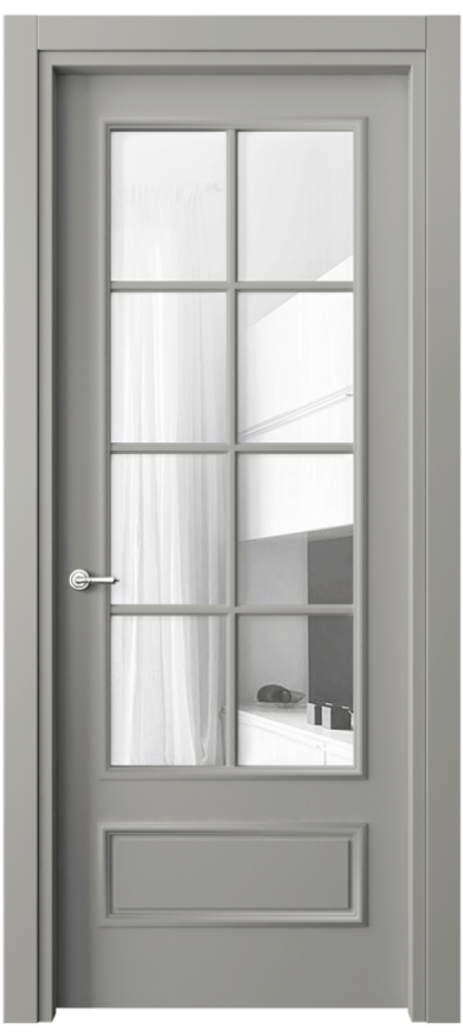 Дверь межкомнатная Paris 8112 Матовый нейтральный серый Прозрачное стекло, 4 мм Гладкий наличник МНСР Цена 57919 ₽ Наличники уже входят в базовый комплект. Фабрика дверей Волховец 8 (800) 551 43 19 Межкомнатная дверь Paris 8112 Матовый нейтральный серый Прозрачное стекло, 4 мм Цена 57919 ₽| Volhovec