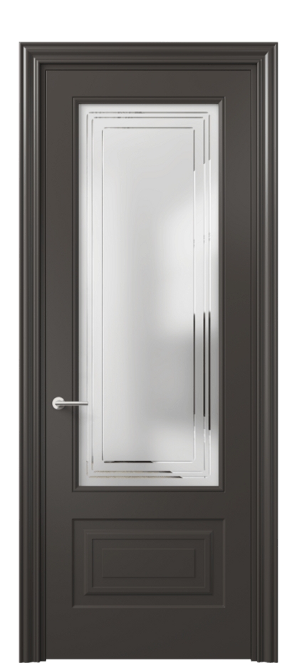 Дверь межкомнатная Mascot 8442 Матовый антрацит Сатинированное стекло с гравировкой "Грани", триплекс, 7 мм Фигурный наличник МАН Цена 62079 ₽ Наличники уже входят в базовый комплект. Фабрика дверей Волховец 8 (800) 551 43 19 Межкомнатная дверь Mascot 8442 Матовый антрацит Сатинированное стекло с гравировкой "Грани", триплекс, 7 мм Цена 62079 ₽ | Volhovec