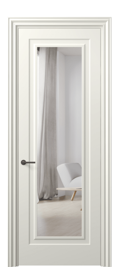 Межкомнатная дверь Mascot 8403 Матовый жемчужный Двустороннее зеркало, триплекс, 7 мм Цена 64330 ₽ | Volhovec