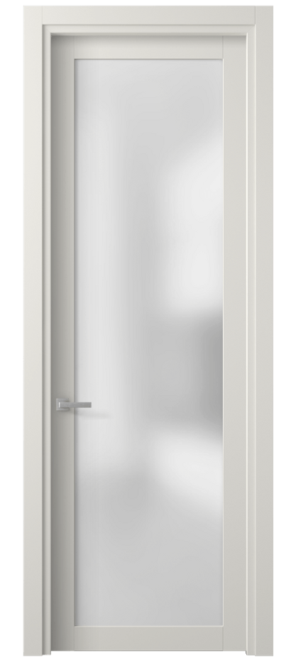 Межкомнатная дверь Planum 2102 ПЭТ белоснежный Сатинированное стекло Цена 25359 ₽ | Volhovec