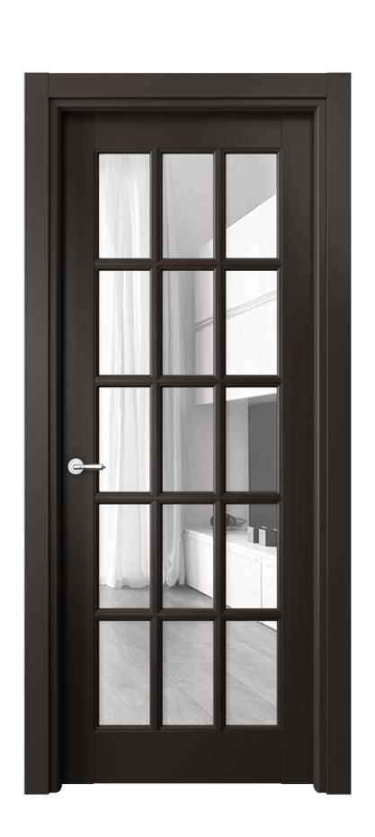 Межкомнатная дверь Toscana Grigliato 6311 Бук антрацит Прозрачное стекло Цена 114199 ₽ | Volhovec