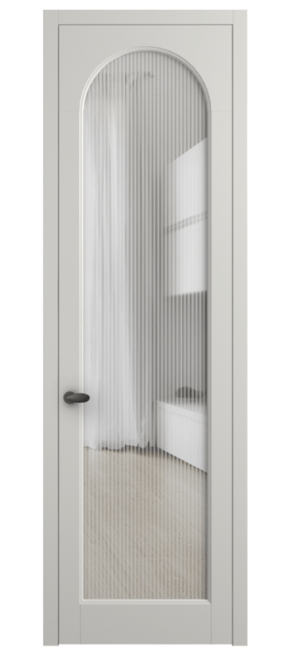 Межкомнатная дверь Palazzo 6804 Матовый серый Рифлёное стекло "Moru", триплекс, 8 мм Цена 109090 ₽ | Volhovec