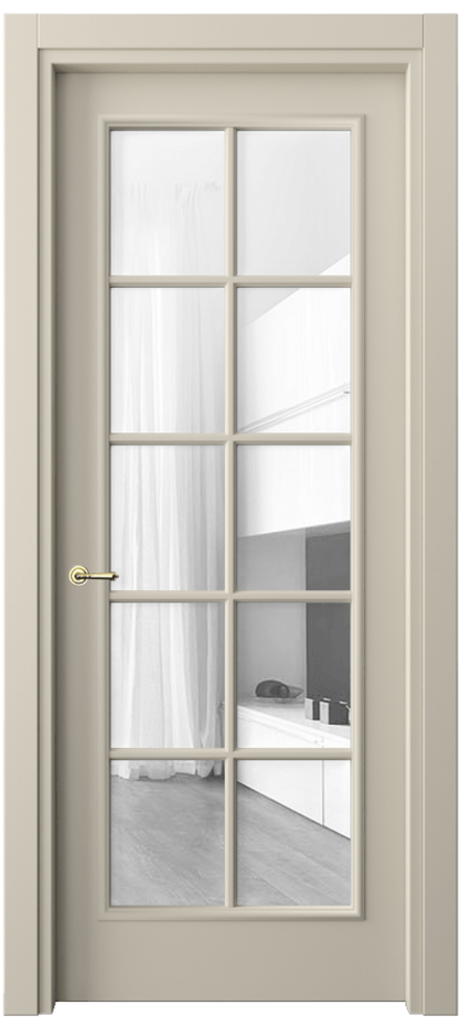 Межкомнатная дверь Paris 8102 Матовый бежево-серый Прозрачное стекло Цена 76999 ₽| Volhovec