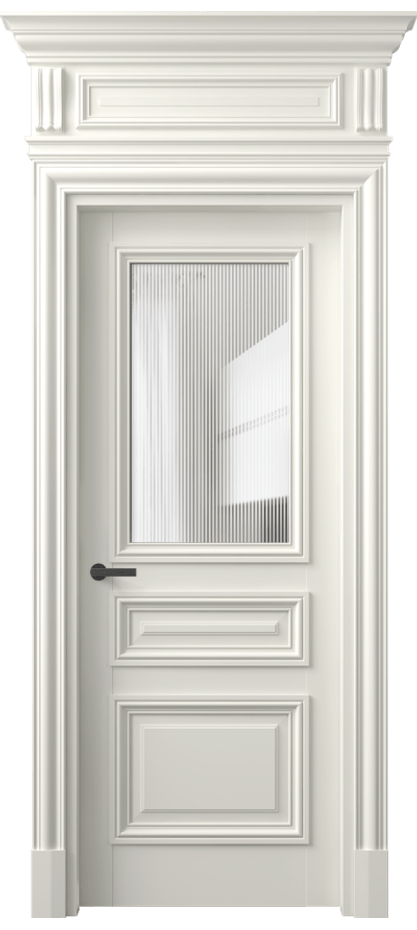 Межкомнатная дверь Antique 7304 Бук жемчуг Рифлёное стекло "Дюна", триплекс, 8 мм Цена 140120 ₽ | Volhovec