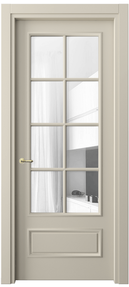 Межкомнатная дверь Paris 8112 Матовый бежево-серый Прозрачное стекло Цена 76999 ₽| Volhovec