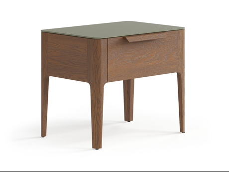 Мебель Тумба прикроватная Piega 1 ящик. Цвет Дуб каштановый матовый. Материал Массив дуба матовый. Коллекция Тумба прикроватная Piega 1 ящик. Картинка.