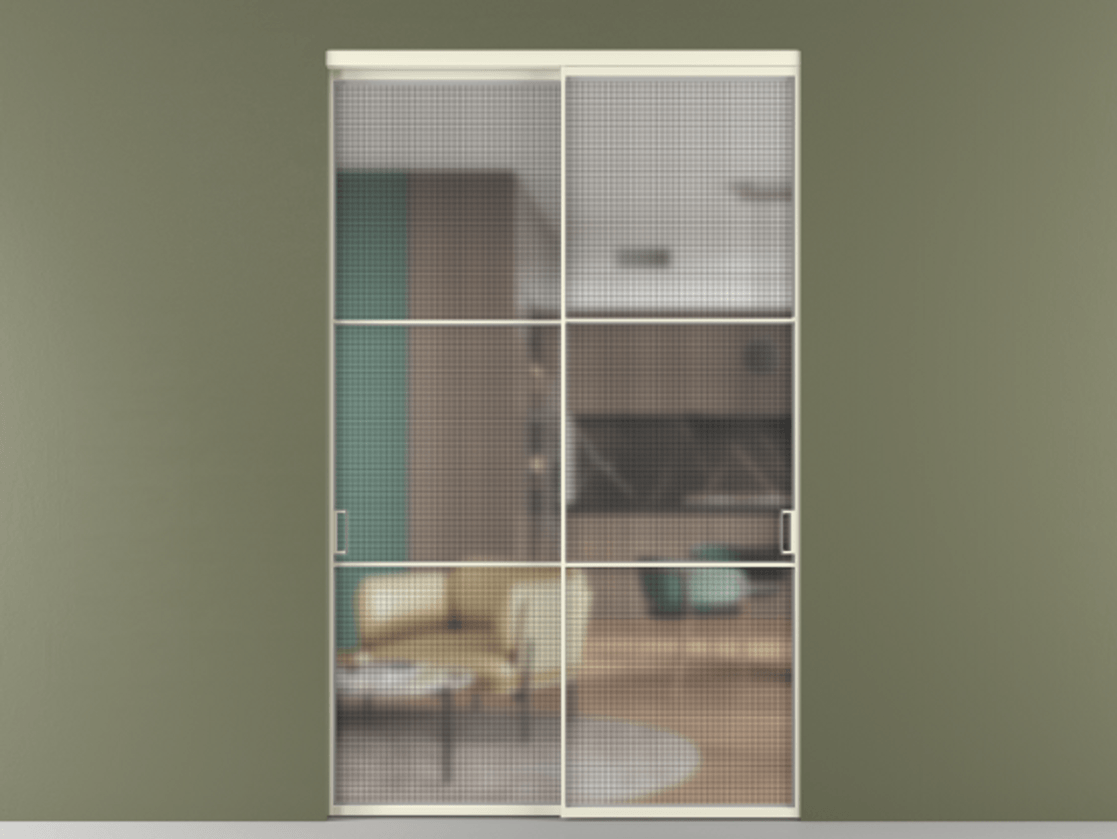 Перегородка Formato внутри проёма 2 створки АЛПР 040.03 Алюминий молочно-белый Декоративное стекло с сеткой "Mesh silver", триплекс. Цена 478300 ₽ 1. Полотно 2 шт. (800/2100 мм)
2. Комплект установки раздвижной системы
3. Базовый комплект фурнитуры
4.Ручка RONDO. Фабрика дверей Волховец 8 (800) 551 43 19 Перегородка Formato внутри проёма 2 створки АЛПР 040.03 Алюминий молочно-белый Декоративное стекло с сеткой "Mesh silver", триплекс Цена 478300 ₽ | Volhovec