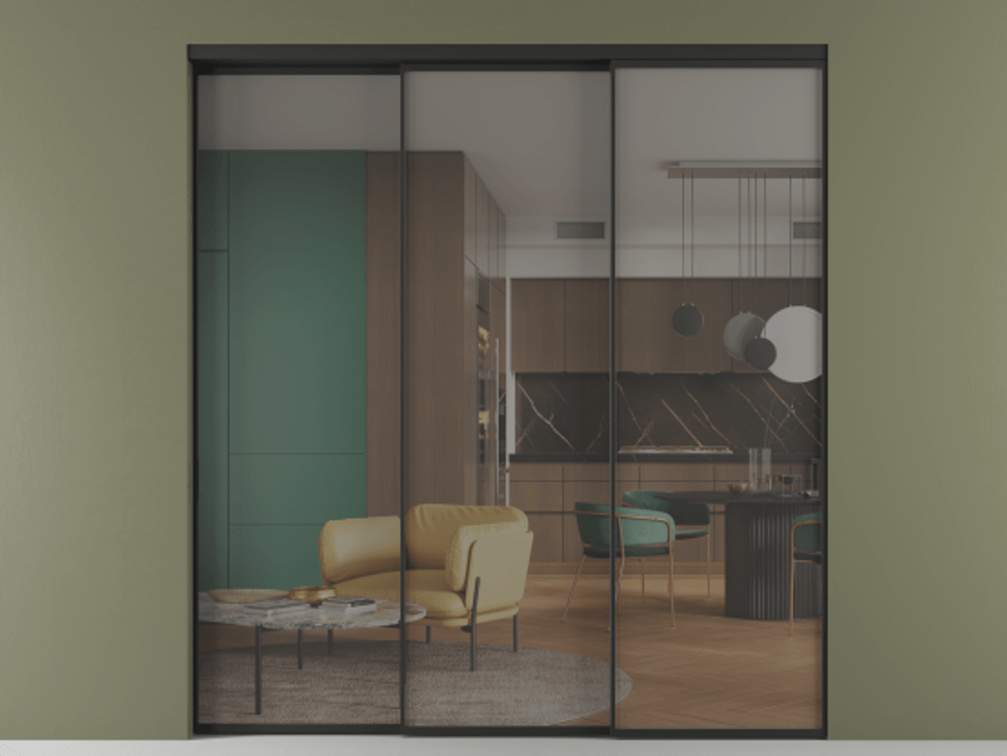 Перегородка Formato внутри проёма телескопик синхро 2 АЛПР 040.01 Алюминий Черный Прозрачное серое стекло, триплекс, 6 мм. Скрытый короб ЧЕР Цена 335500 ₽ 1. Полотно 3 шт. (800/2100 мм)
2. Комплект установки раздвижной системы
3. Базовый комплект фурнитуры
4. Комплект фурнитуры телескопик синхро-2
5.Ручка RONDO
. Фабрика дверей Волховец 8 (800) 551 43 19 Перегородка Formato внутри проёма телескопик синхро 2 АЛПР 040.01 Алюминий Черный Прозрачное серое стекло, триплекс, 6 мм Цена 335500 ₽ | Volhovec