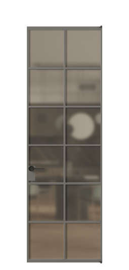 Дверь межкомнатная АЛПЛ040.05 Бронза сатин триплекс АКЛС. Цвет Алюминий классический серый. Материал Алюминий в эмали. Коллекция Formato. Картинка.