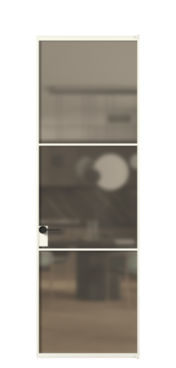 Дверь межкомнатная АЛПЛ040.03 Бронза сатин триплекс АЖМ. Цвет Алюминий жемчужный. Материал Алюминий в эмали. Коллекция Formato. Картинка.
