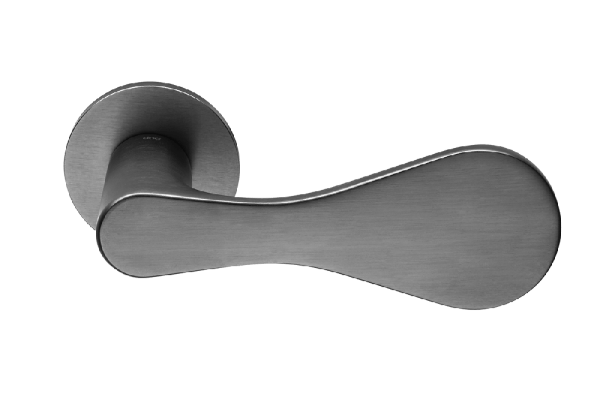 Ручки для дверей Ручка дверная Дроп. Цвет Матовый графит PVD. Коллекция Дроп. Картинка.