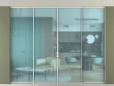 Перегородка Formato внутри проёма скрытое крепление в потолок 4 створки