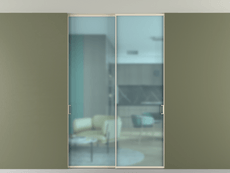 Перегородка Formato внутри проёма скрытое крепление в потолок 2 створки