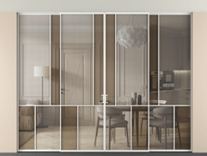 Перегородка Mosaic внутри проёма скрытое крепление в потолок 4 створки