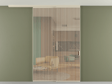 Перегородка Formato вдоль стены на потолок 2 створки с синхронным механизмом