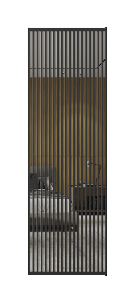 Дверь межкомнатная АЛПЛ040.07 Зеркало триплекс ЧЕР. Цвет Алюминий Черный. Материал Алюминий. Коллекция Formato. Картинка.