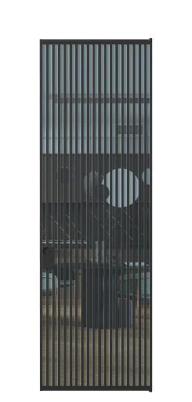 Дверь межкомнатная АЛПЛ040.07 ПРОЗ ГОЛ ЧЕР. Цвет Алюминий Черный. Материал Алюминий. Коллекция Formato. Картинка.